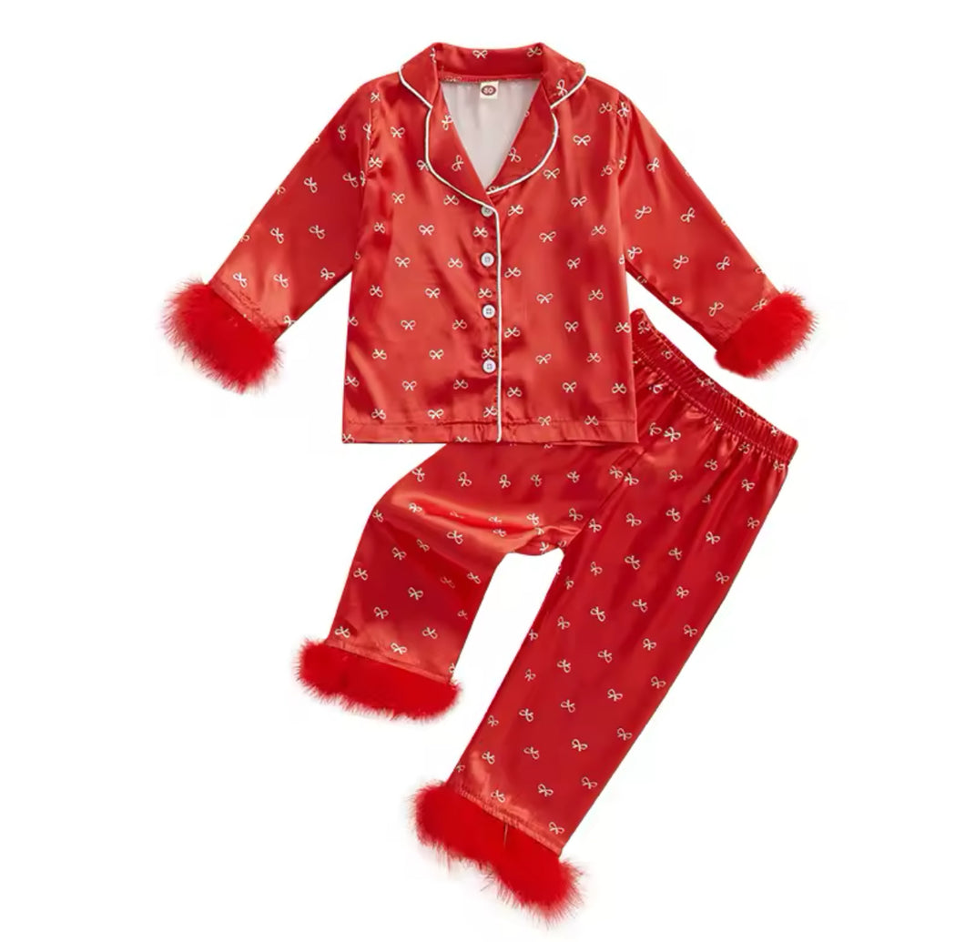 Red Dainty Bow Pjs
